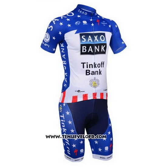 2013 Maillot Ciclismo Tinkoff Saxo Bank Champion Etats Unis Manches Courtes et Cuissard